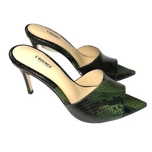L'AGENCE Women’s NWOT Lolita Mule size 37/7 Snakeskin Stiletto Heel